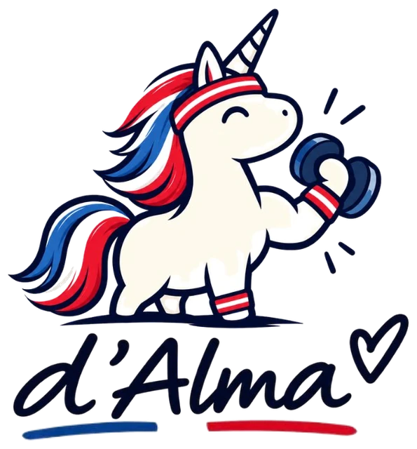 Licorne sportive avec un haltère