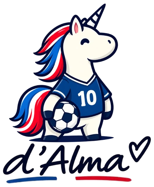 Licorne footballeuse en maillot numéro 10