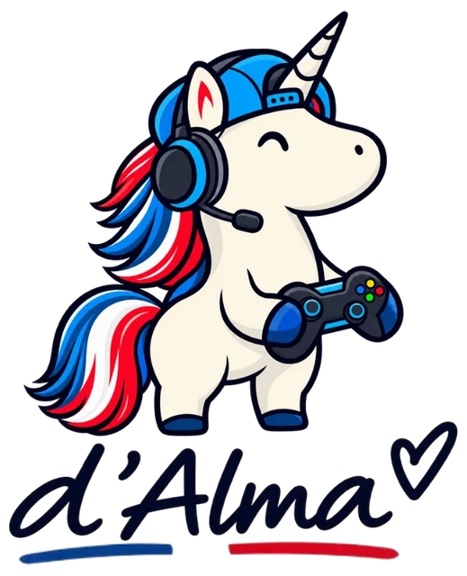 Licorne gameuse avec casque et manette