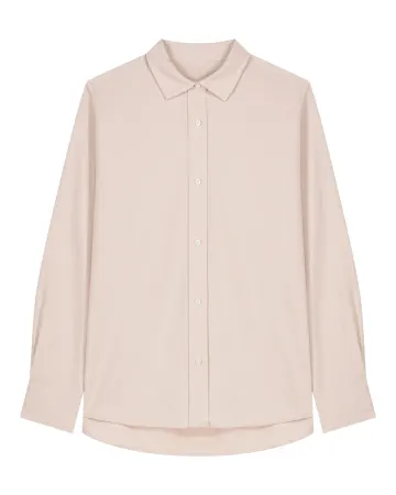 La chemise Oxford femme en beige oxford, avec une licorne d'Alma