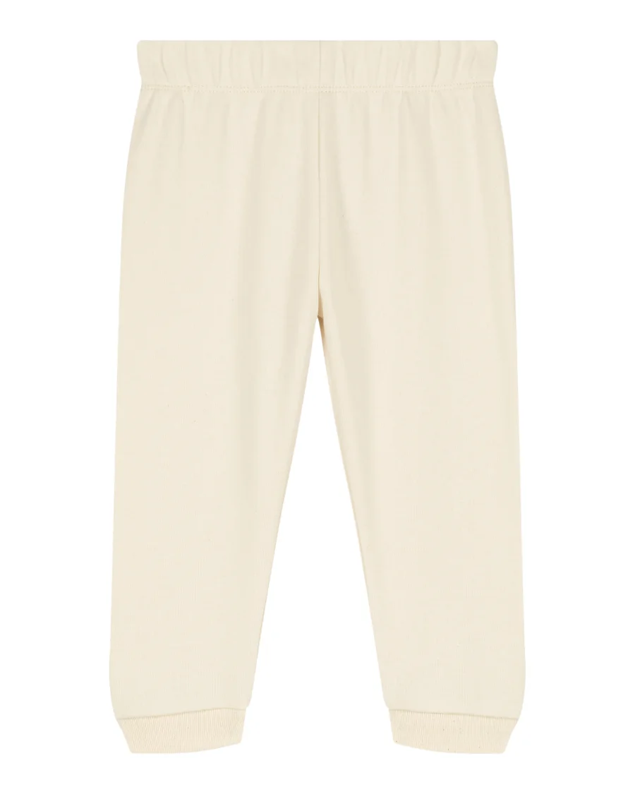 Le pantalon bébé en beige naturel, avec une licorne d'Alma brodée ou en transfert DTF
