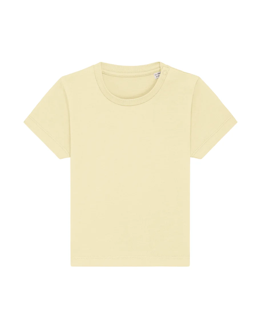 Le tee-shirt bébé en beurre, avec une licorne d'Alma brodée ou en transfert DTF