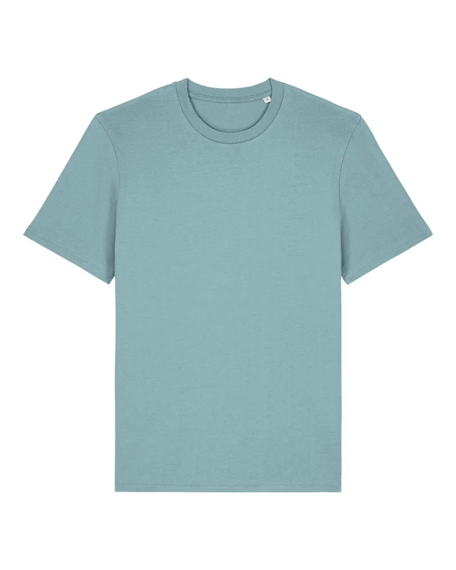Le tee-shirt classique en bleu galet, avec une licorne d'Alma brodée ou en transfert DTF