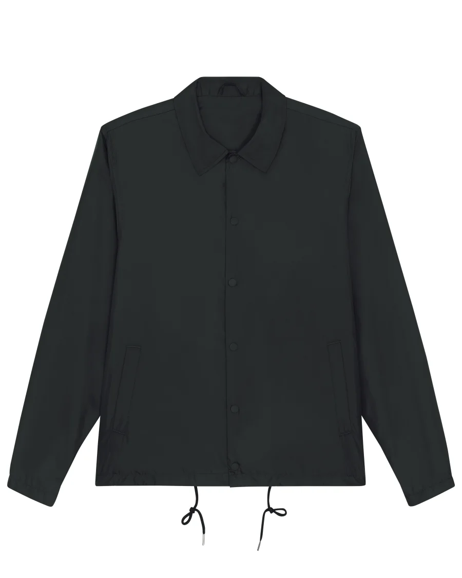 La veste coach en noir, avec une licorne d'Alma brodée ou en transfert DTF